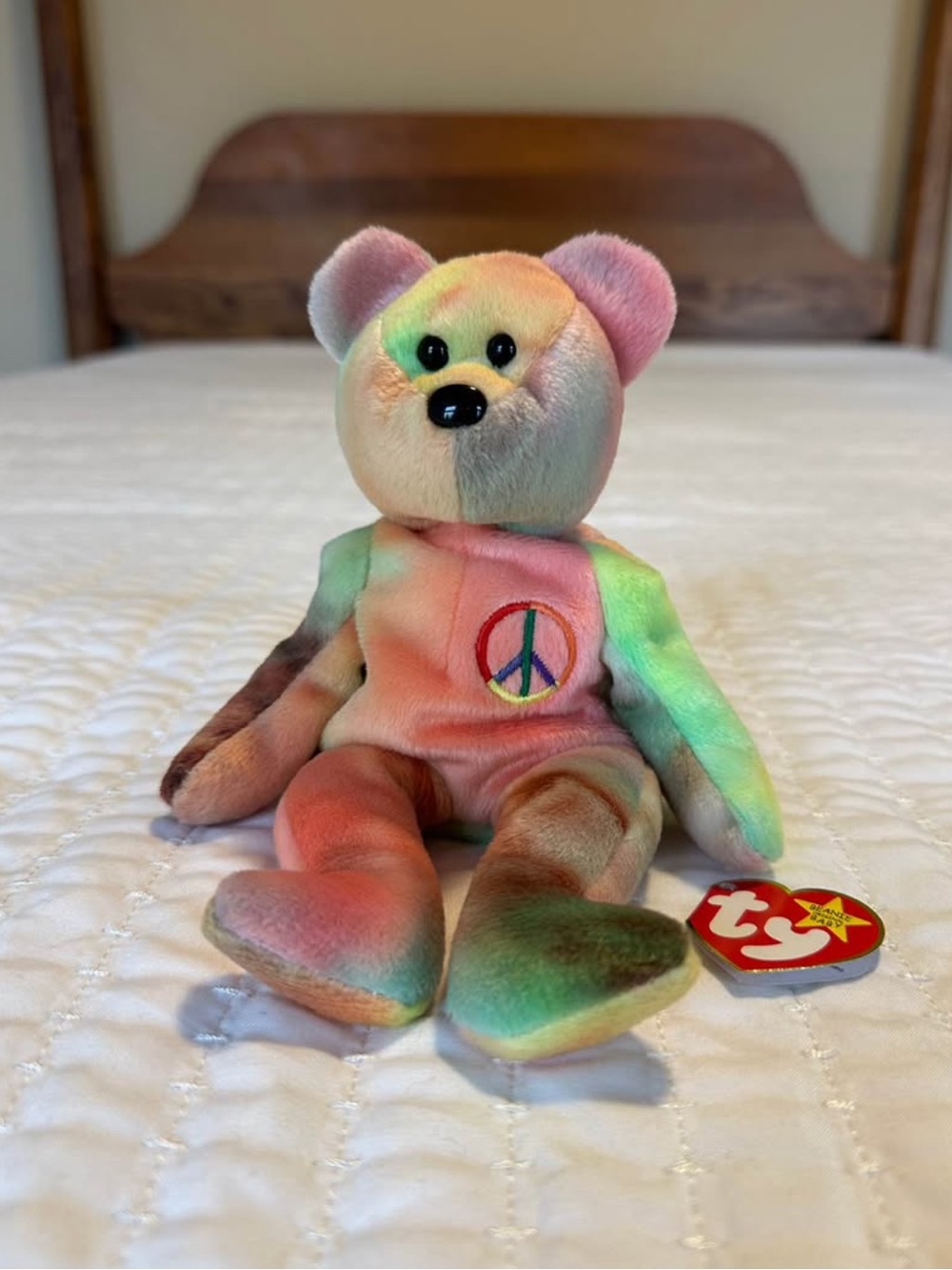 Peace Bear Beanie Baby